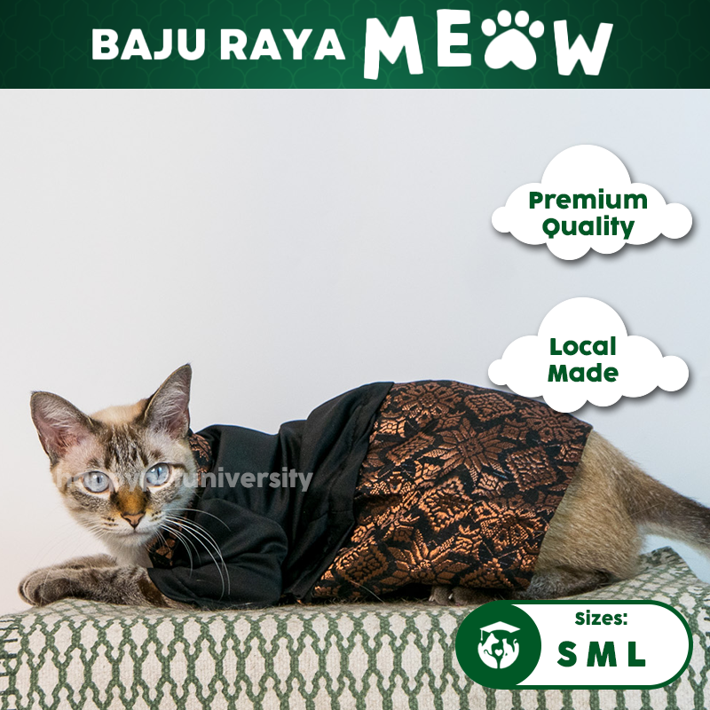 [BUATAN MAS] BLACK Premium Baju Kebaya Kucing Baju Kurung Baju Raya Kucing Raya Aidilfitri Pet Clothing Costume