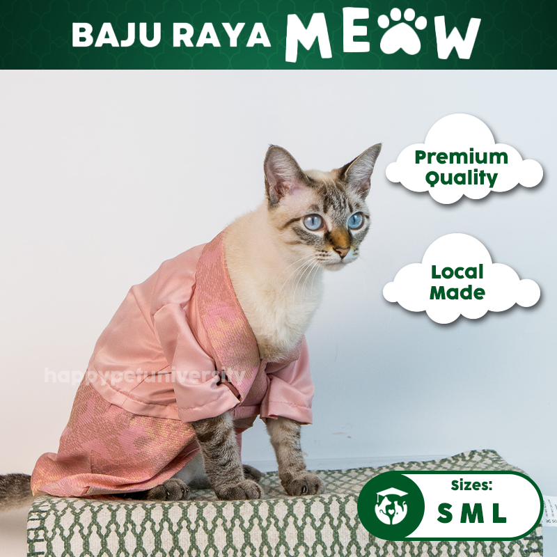 [BUATAN MAS] SALMON Premium Baju Kebaya Kucing Baju Kurung Baju Raya Kucing Raya Aidilfitri Pet Clothing Costume