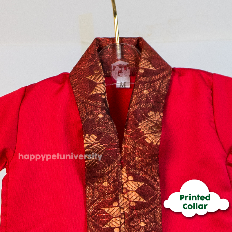 [BUATAN MAS] RED Premium Baju Kebaya Kucing Baju Kurung Baju Raya Kucing Raya Aidilfitri Pet Clothing Costume