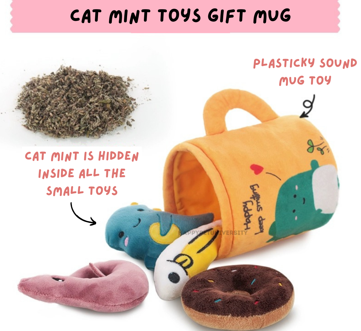 Link Tuff Cat Mint Toys in Mug/Bag