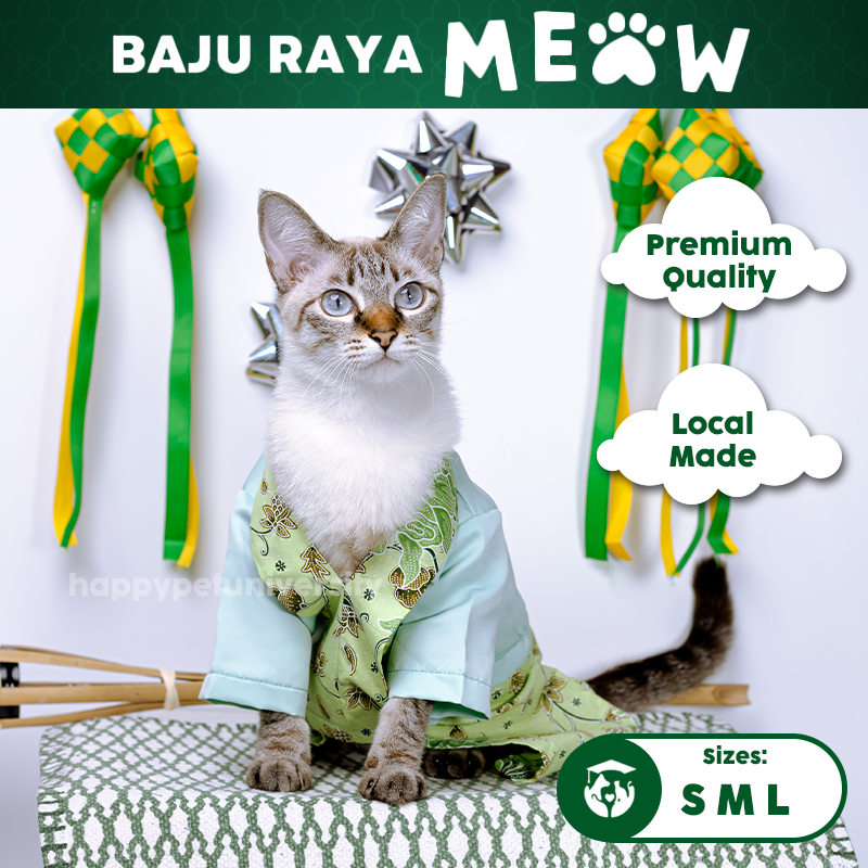 [BUATAN MAS] MINT Premium Baju Kebaya Kucing Baju Melayu Baju Raya Kucing Raya Aidilfitri Pet Clothing Costume