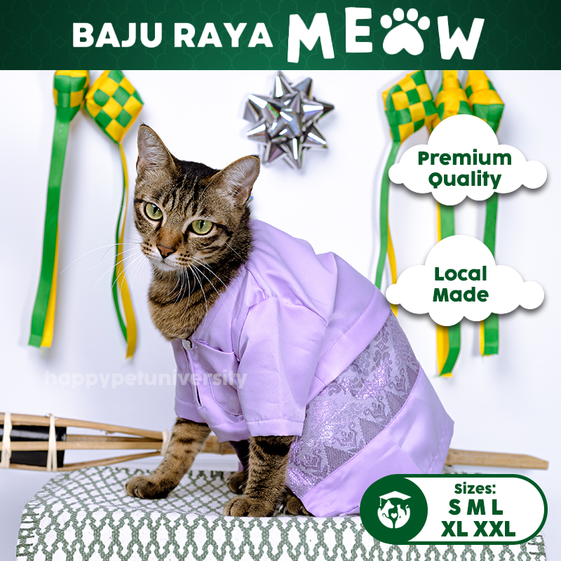 [BUATAN MAS] PURPLE Premium Baju Melayu Kucing Baju Kurung Baju Raya Kucing Raya Aidilfitri Pet Clothing Costume