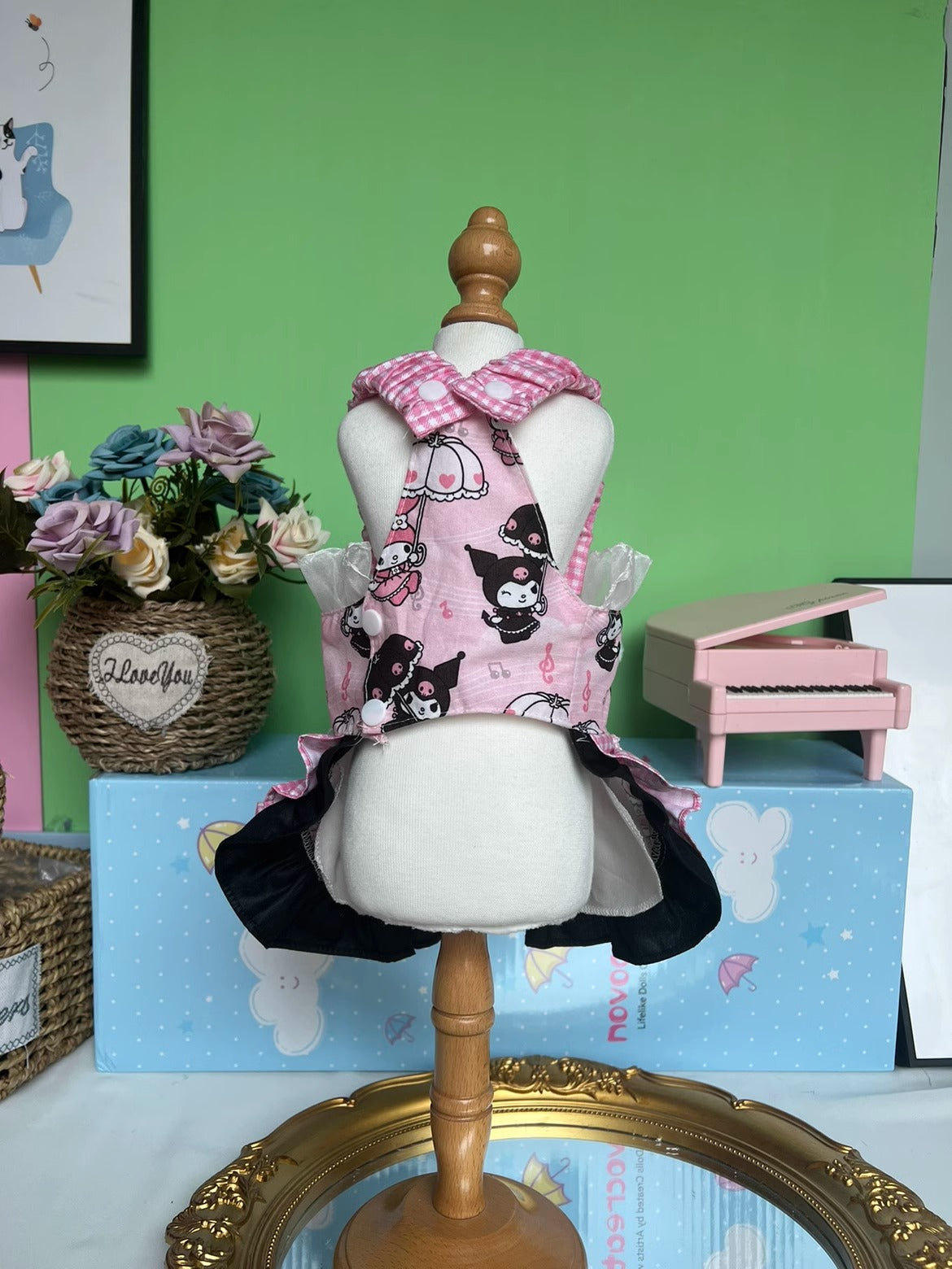 Sanrio Pink Layered Rabbit Cute Little Kuromi Lacey Lolita Dress