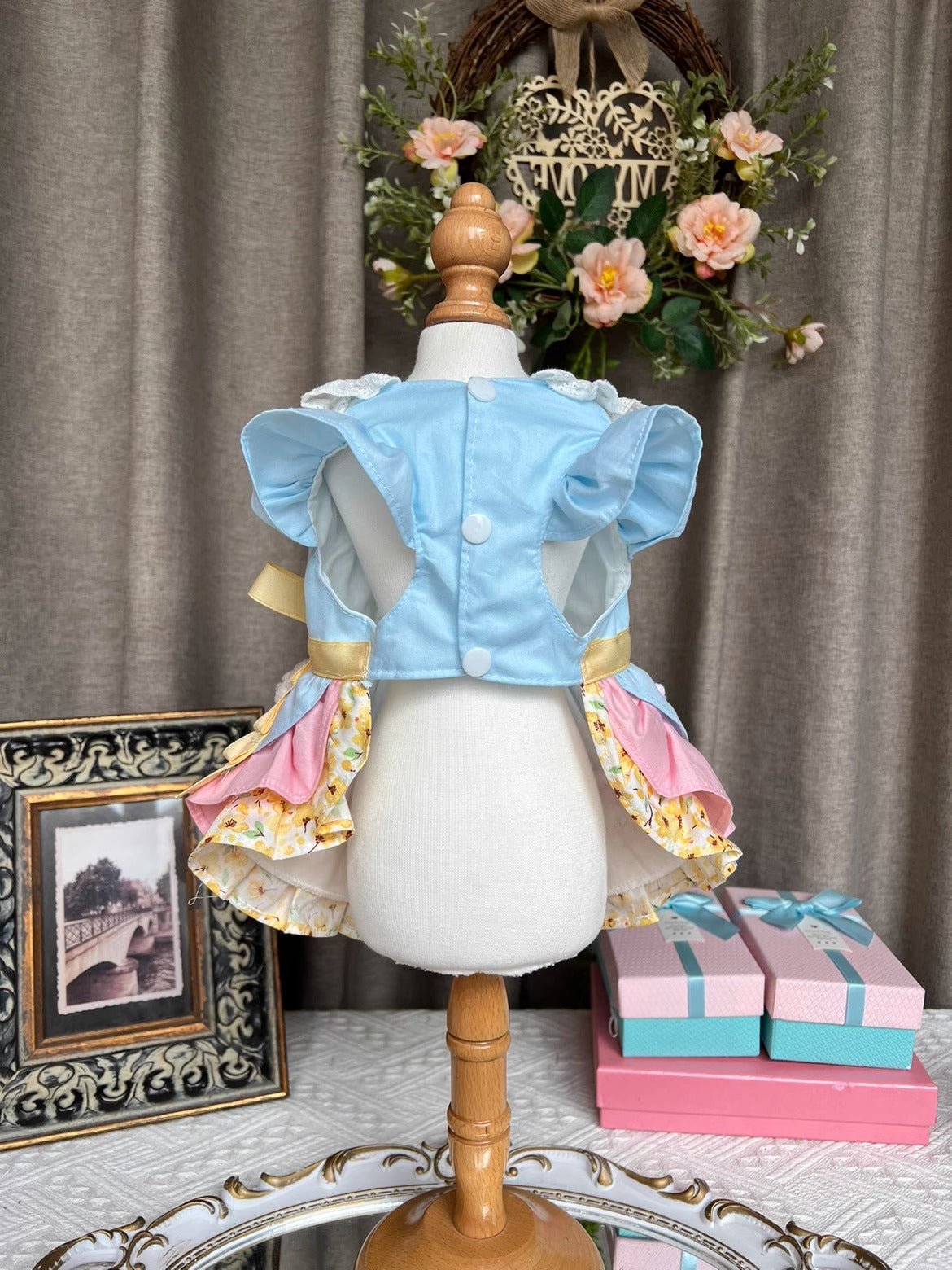 Sanrio Pink Layered Baby Blue Lacey Lolita Dress