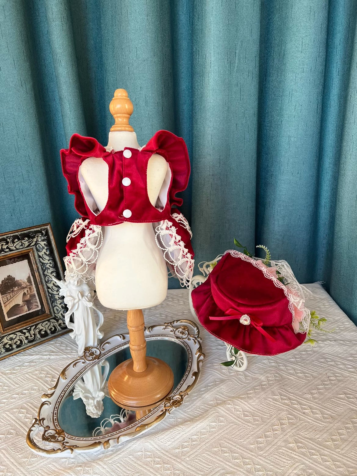 Red Queen Ribbon Lolita Lacey Dress