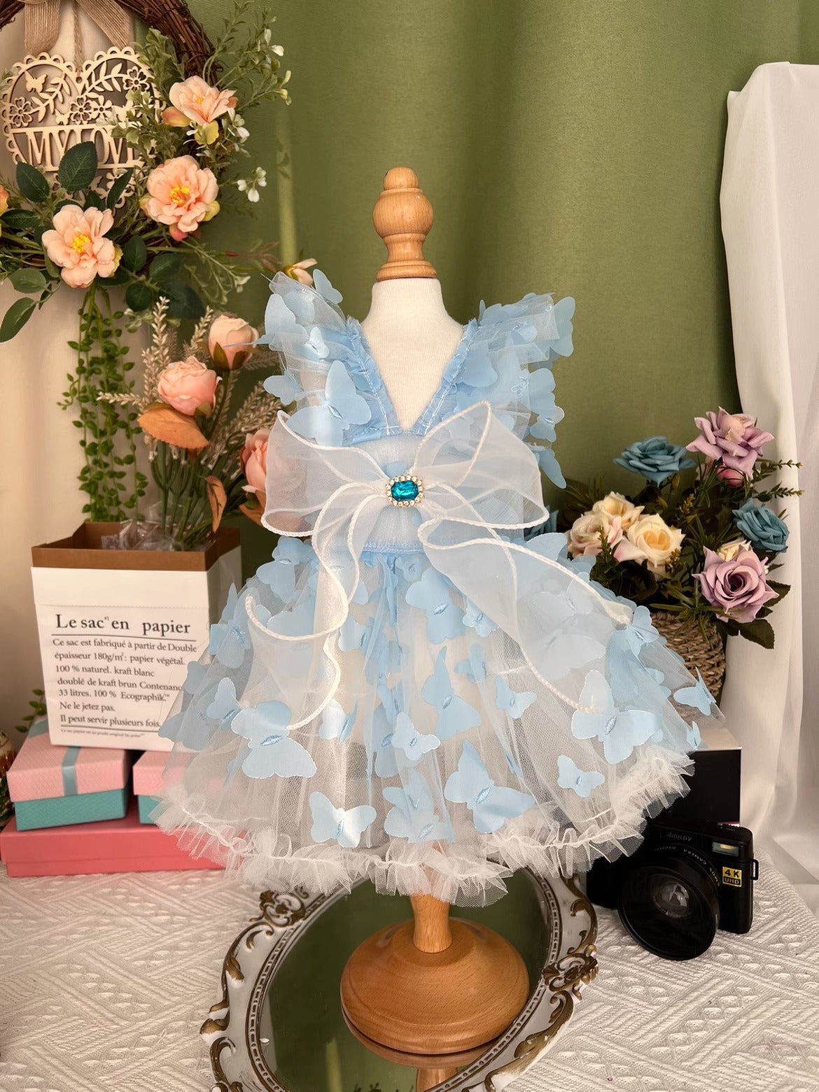 Sky Blue Butterfly Huge Ribbon Lolita Dress