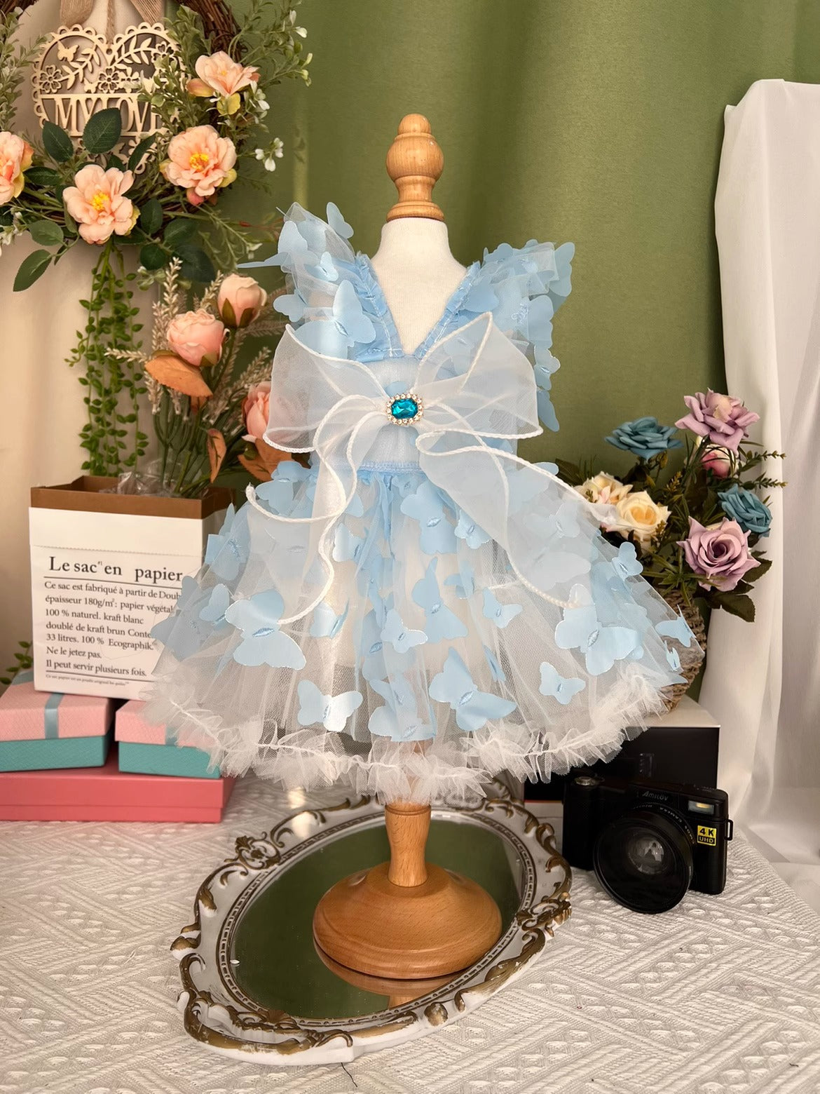 Sky Blue Butterfly Huge Ribbon Lolita Dress