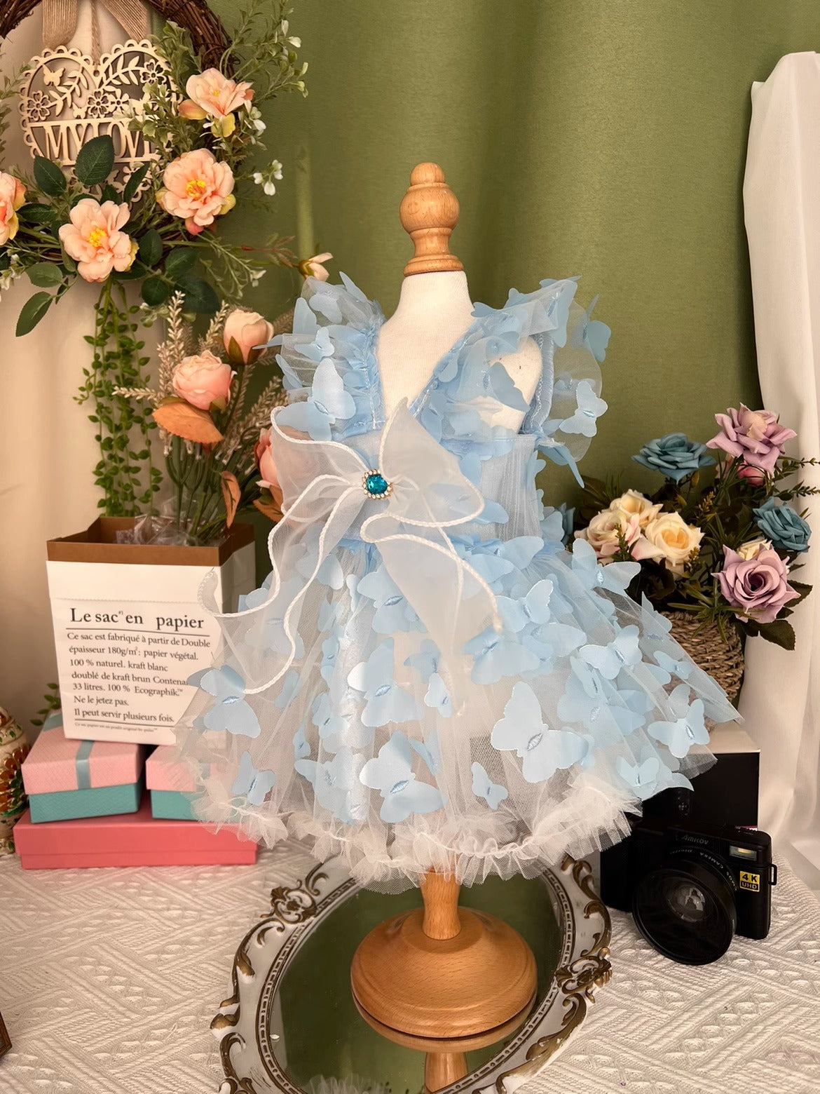 Sky Blue Butterfly Huge Ribbon Lolita Dress