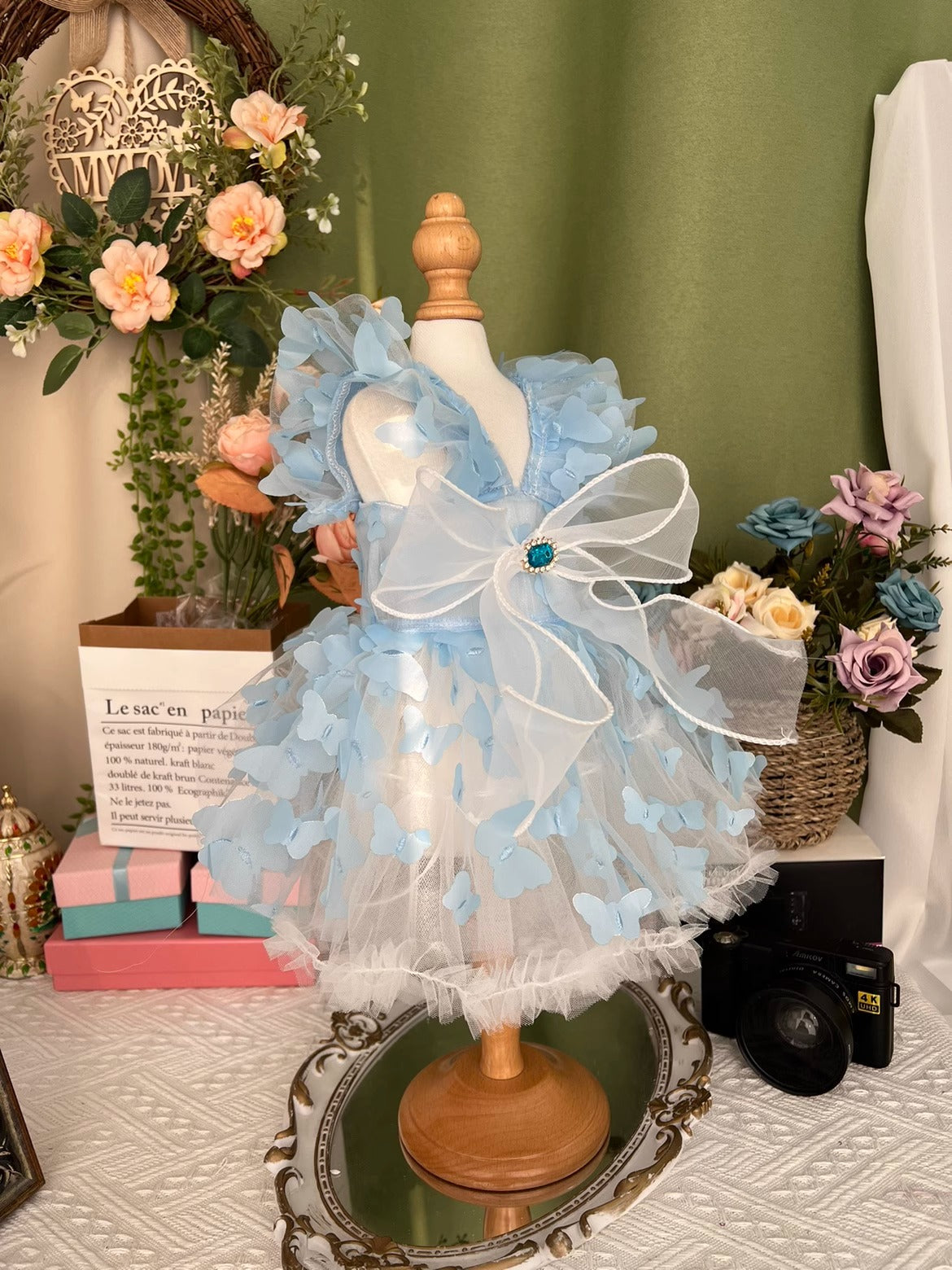 Sky Blue Butterfly Huge Ribbon Lolita Dress