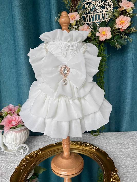 Shiny White Wedding Ribbon Lolita Dress