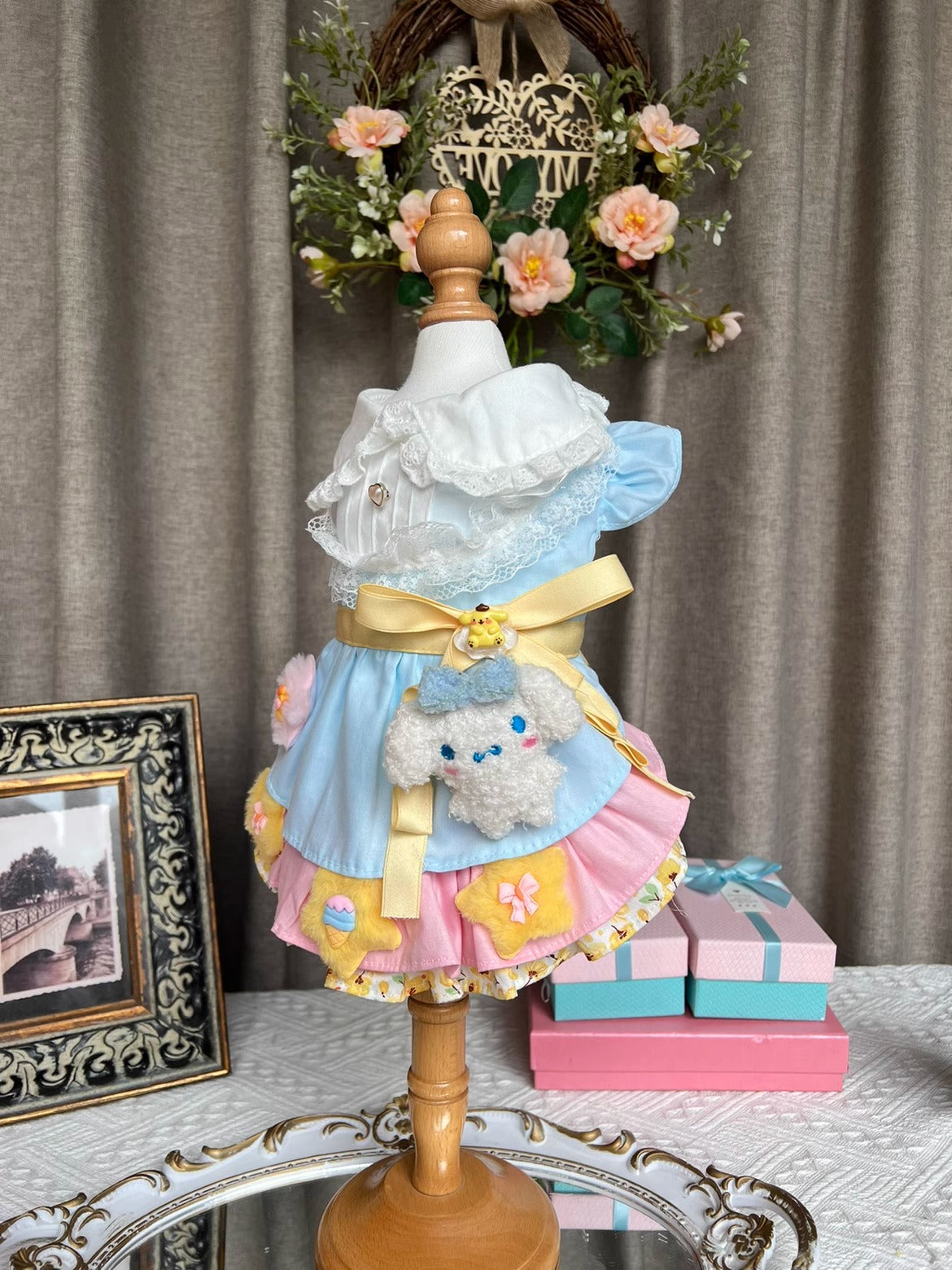 Sanrio Pink Layered Baby Blue Lacey Lolita Dress