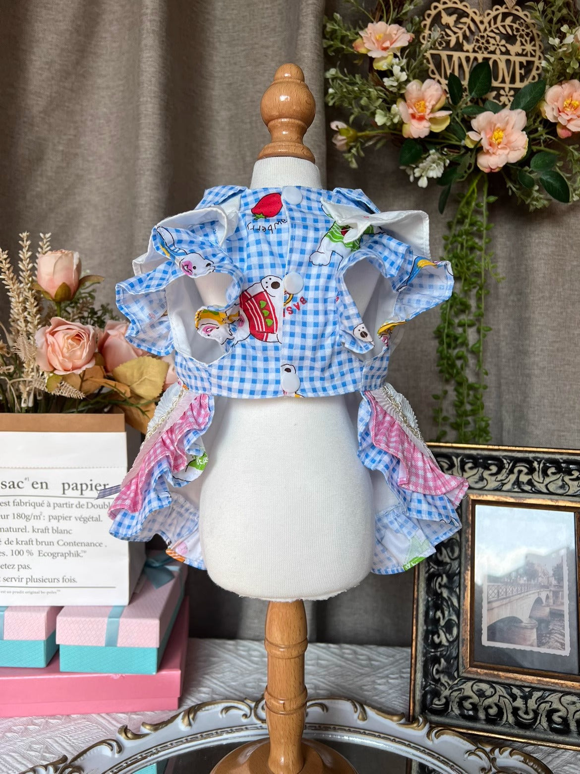 Sanrio Layered Blue Checkered Melody Lolita Dress