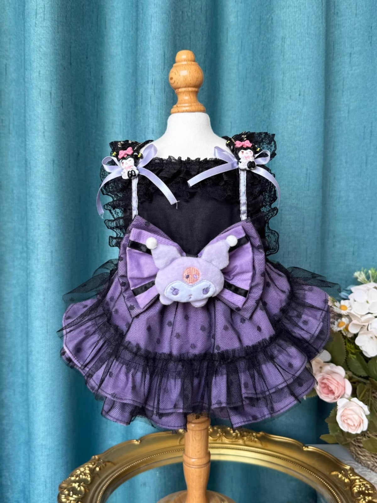 Sanrio Layered Black Purple Lacey Kuromi Lolita Dress