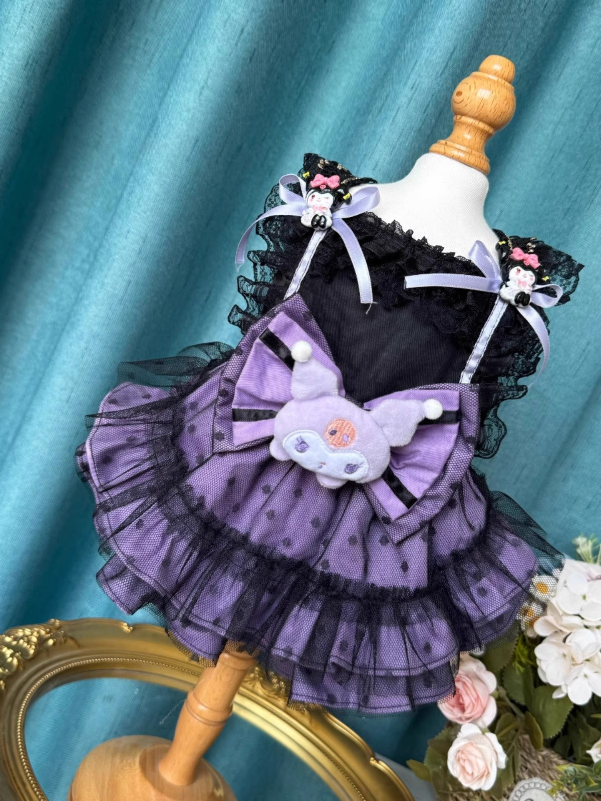 Sanrio Layered Black Purple Lacey Kuromi Lolita Dress