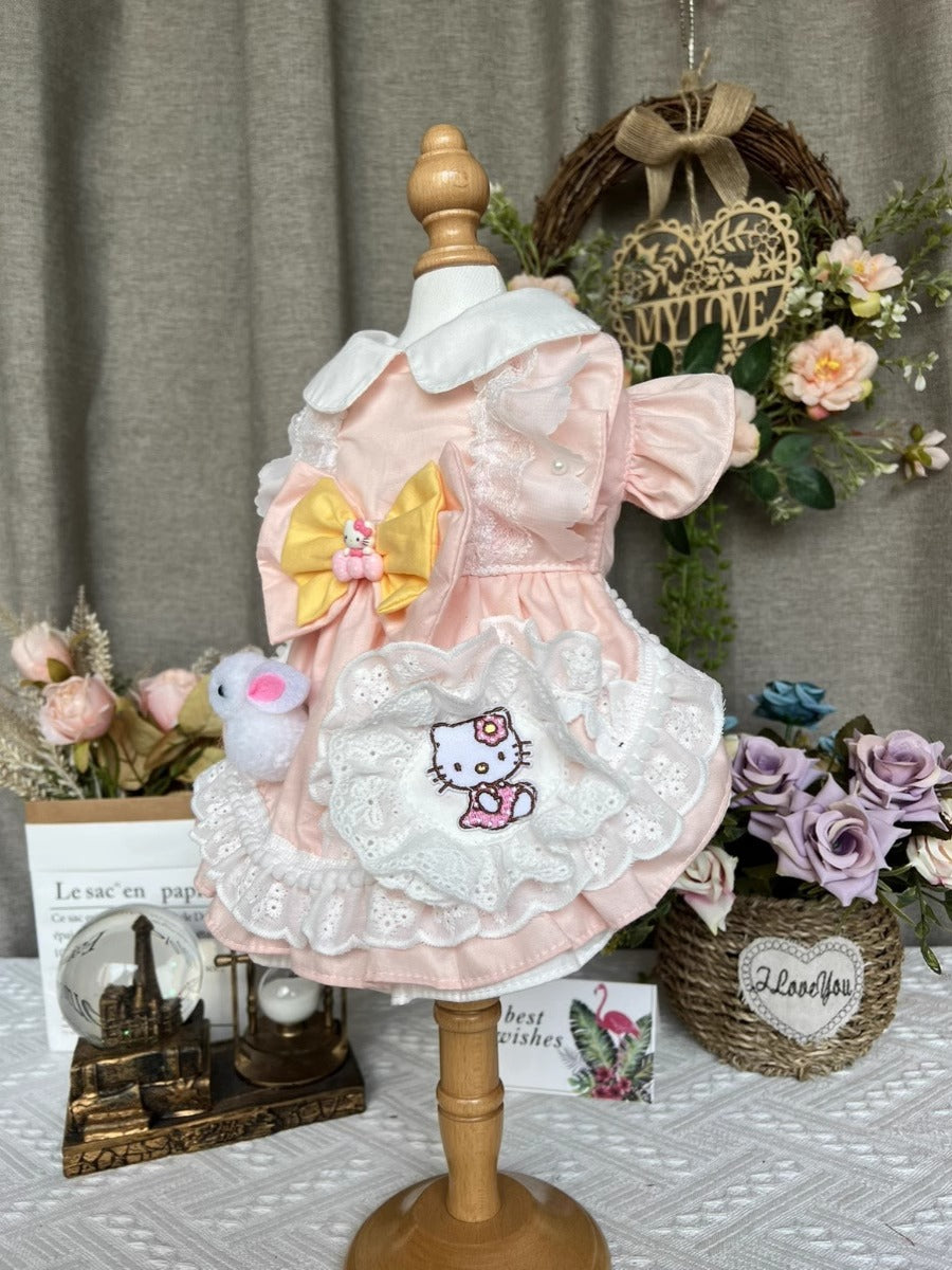 Sanrio Layered Sweet  Peachy Pink Hello Kitty Rabbit Lolita Dress