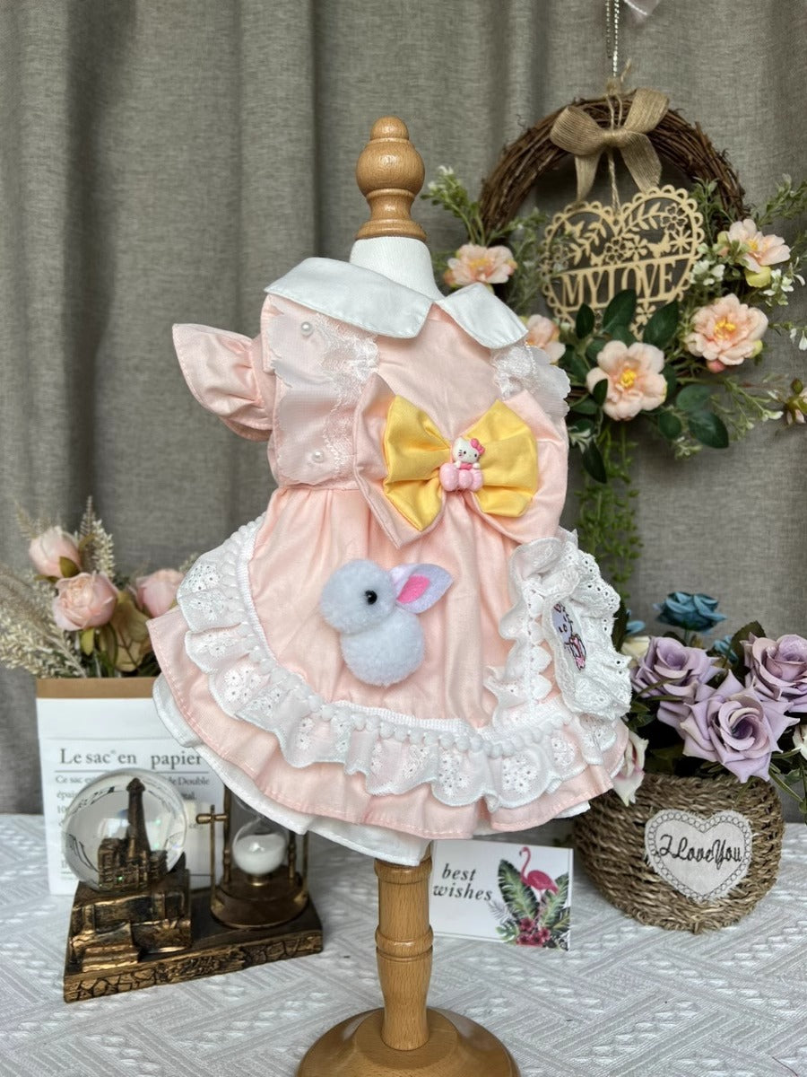 Sanrio Layered Sweet  Peachy Pink Hello Kitty Rabbit Lolita Dress