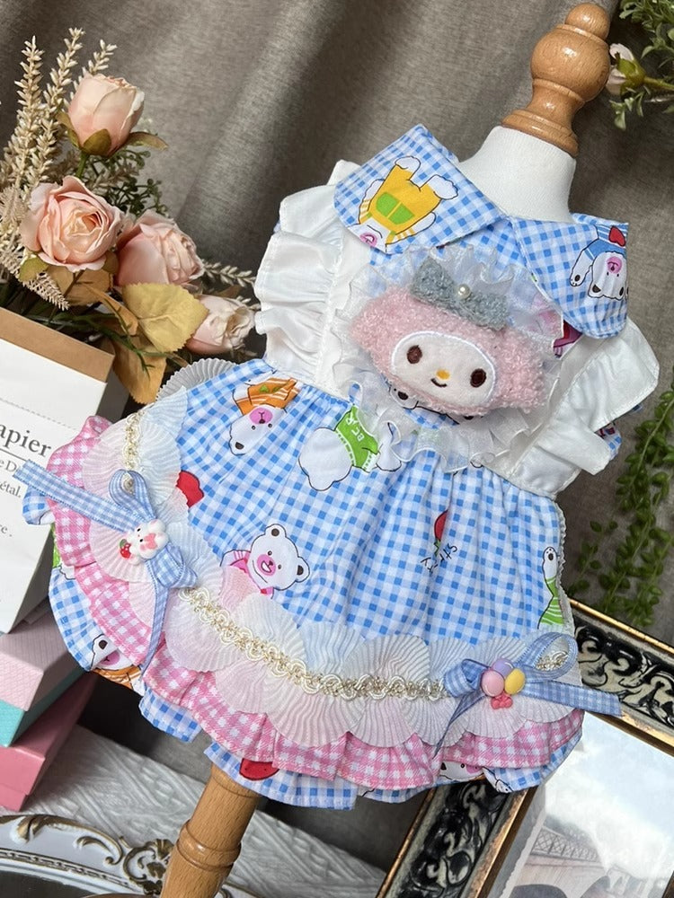 Sanrio Layered Blue Checkered Melody Lolita Dress