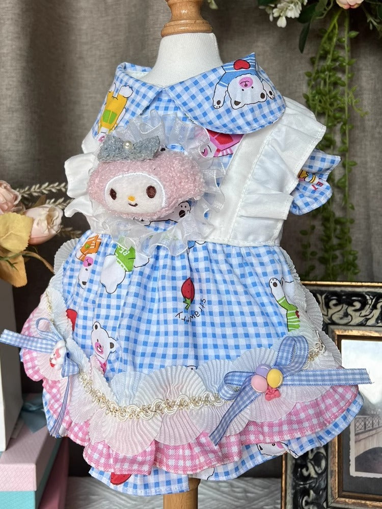 Sanrio Layered Blue Checkered Melody Lolita Dress