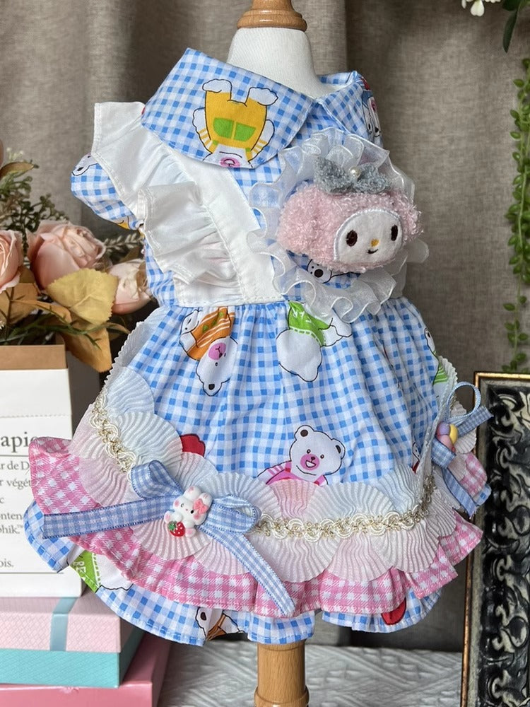 Sanrio Layered Blue Checkered Melody Lolita Dress