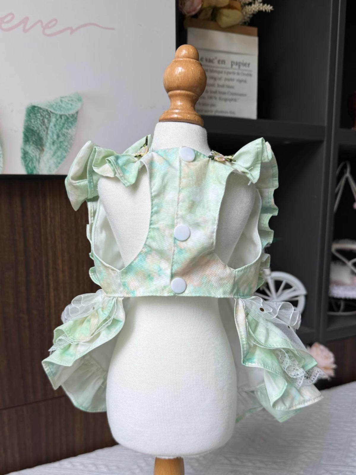 Soft Mint Green Ribbon Layered Lacey Lolita Dress