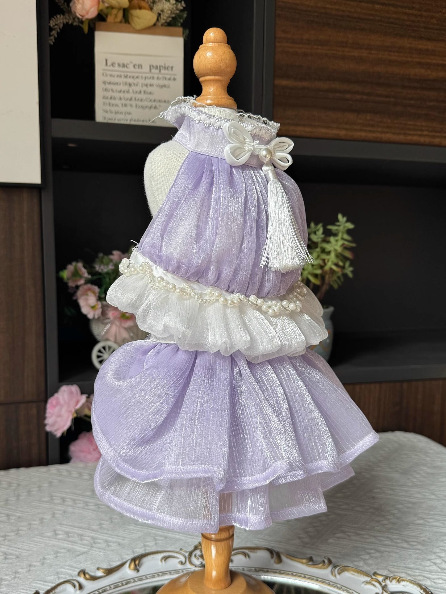 Premium Glossy Purple Layered Lolita Dinner/Party Pet Dress