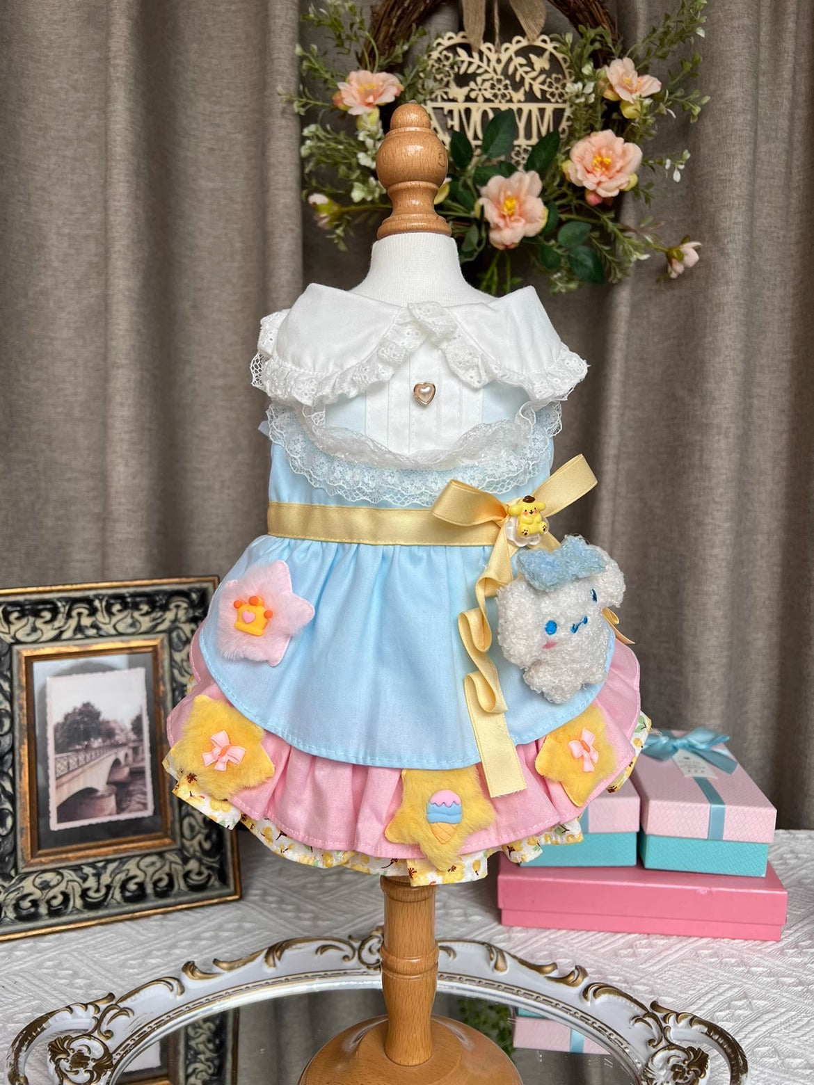 Sanrio Pink Layered Baby Blue Lacey Lolita Dress